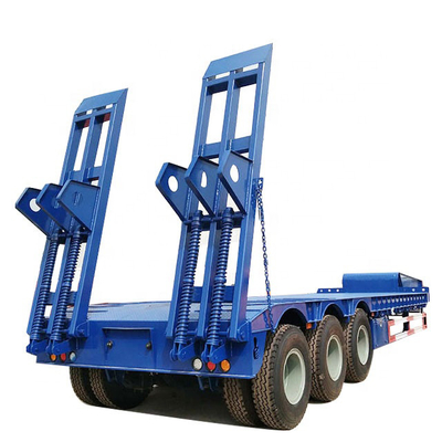 Blue 5000kg Low Bed Semi Trailer BPW 3 Axle Low Bed Heavy Duty