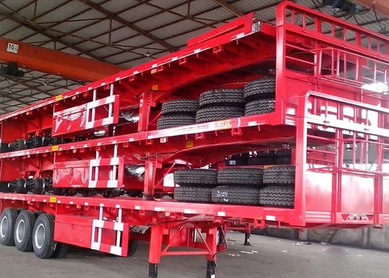 High Bed 45 Tons Snowrunner Flatbed Semi Trailer Q345B 20ft Flat Bed Trailer